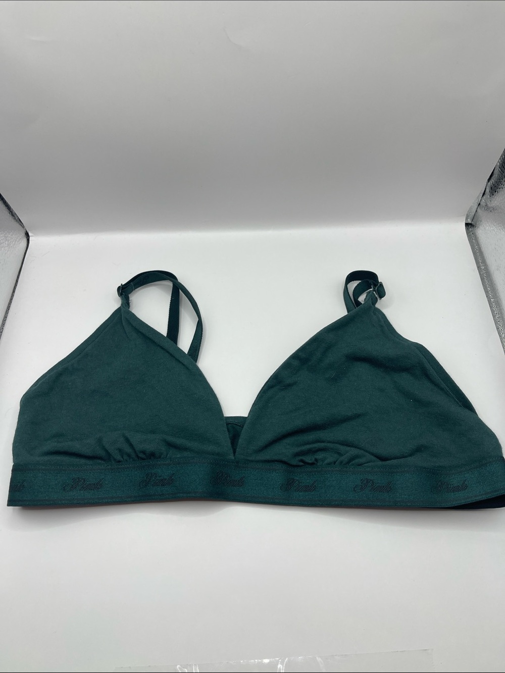 PINK Victoria’s Secret Forest Green Wireless Triangle Bralette